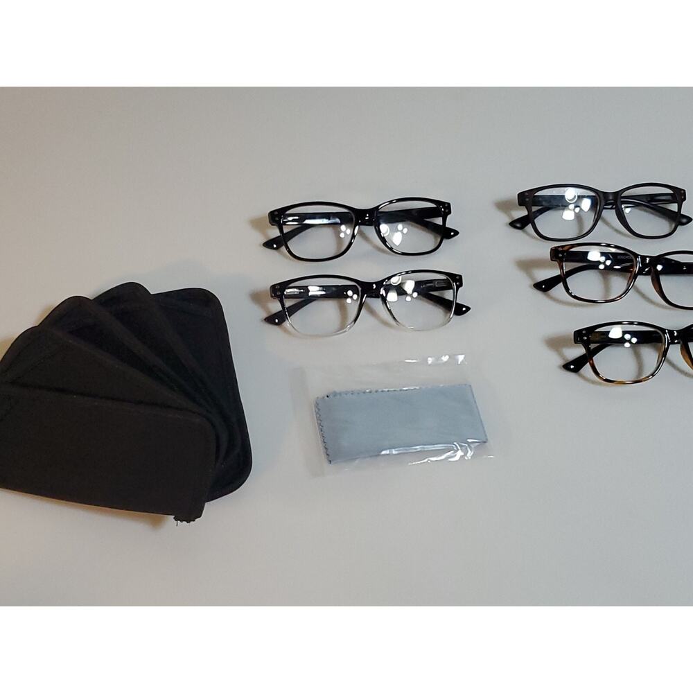 Reading Glasses Women’s Readers With Flexible Spring Loaded Ear 5 Pack +2.00